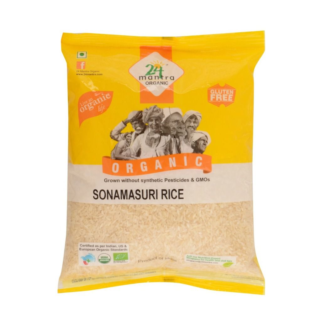 24 Mantra Organic Sonamasuri Raw Rice Polished