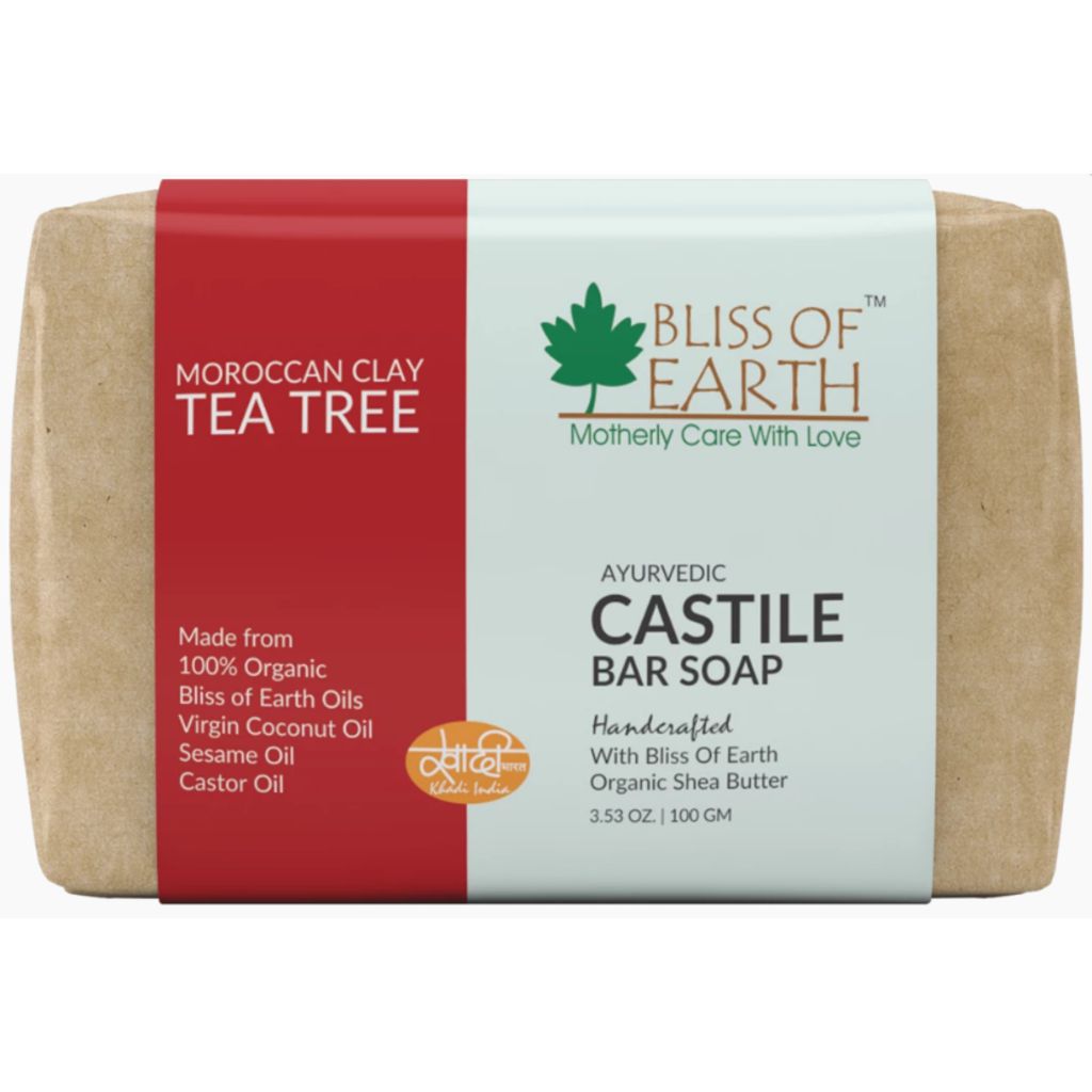 Bliss of Earth Moroccan Red Clay Tea Tree Castile Bar Soap