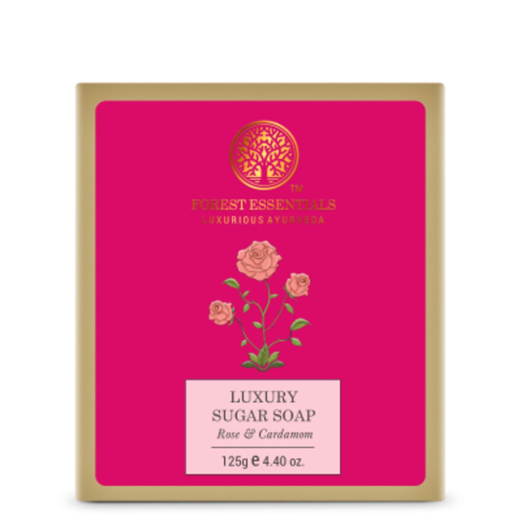 Forest Essentials Rose and Cardamom Luxury Sugar Soap