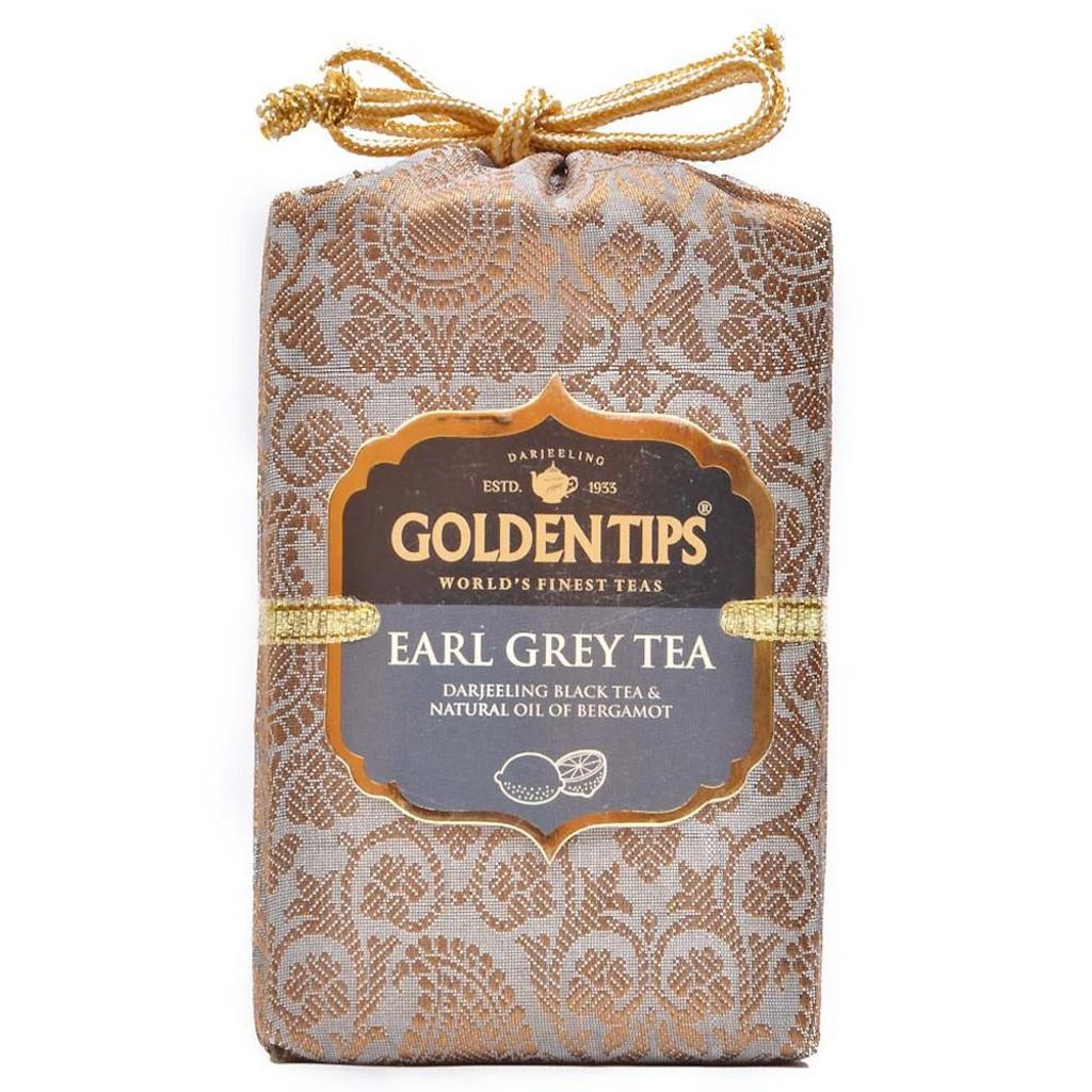 Golden Tips Earl Grey Darjeeling Tea - Royal Brocade Cloth Bag