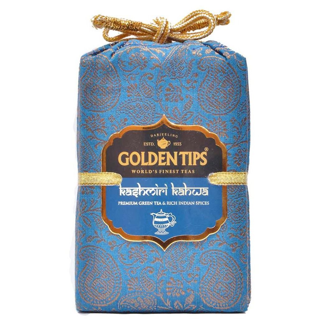 Golden Tips Kashmiri Kahwa Royal Brocade Cloth Bag