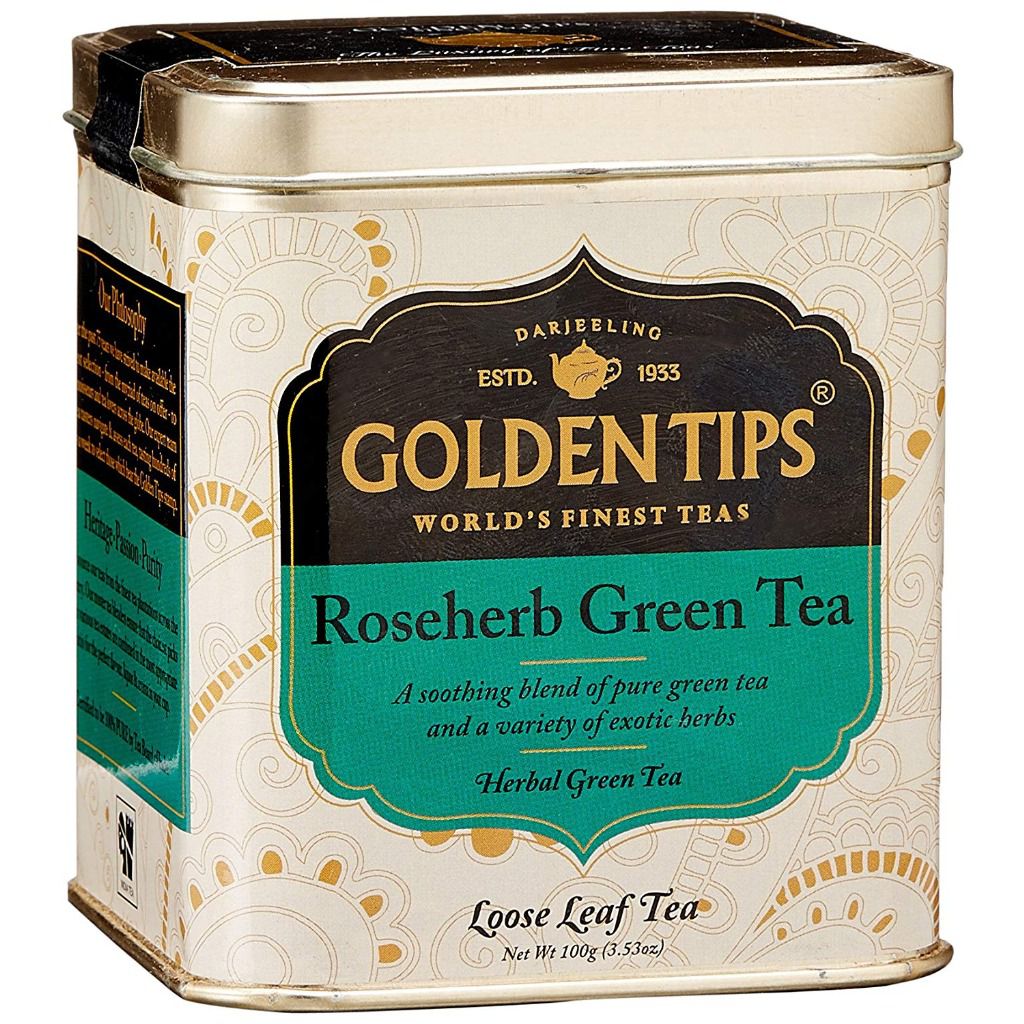 Golden Tips RoseHerb Green Tea Tin Can