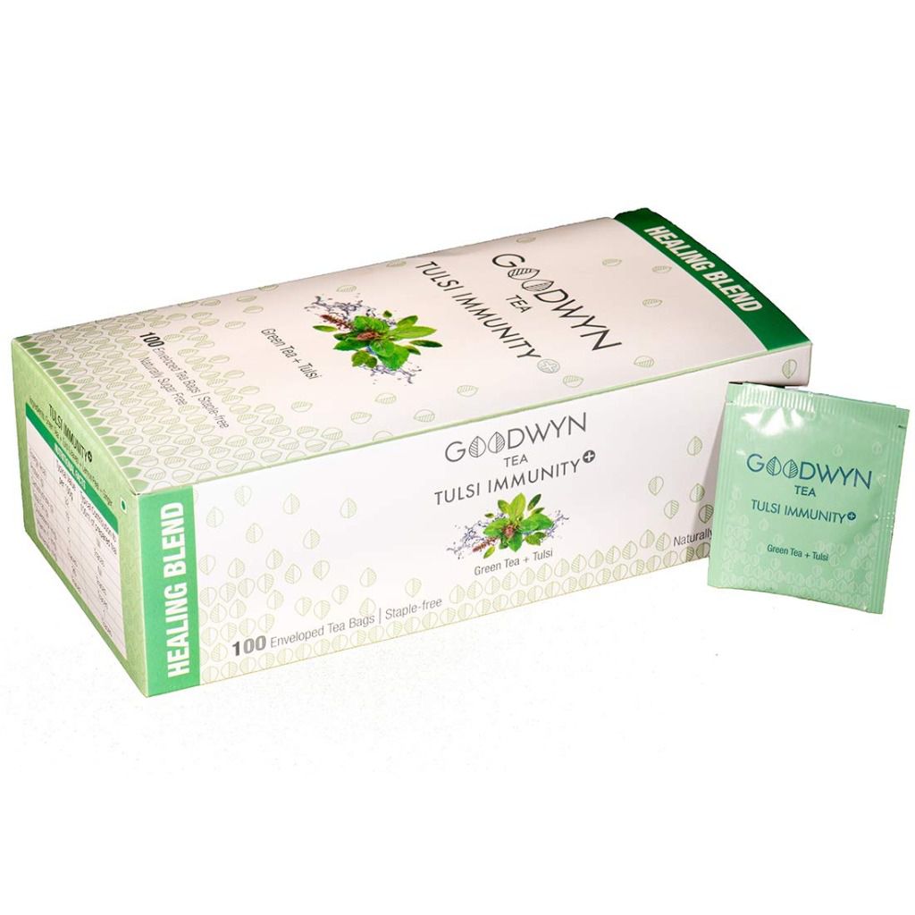 Goodwyn Tulsi Green Tea De-stressing And Soothing Green Tea And Herbal Tea Blend