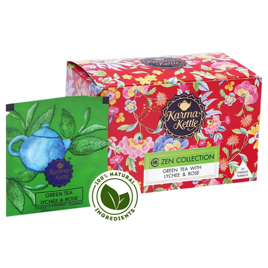 Karma Kettle Lychee and Rose 20 Pyramid Tea Bags