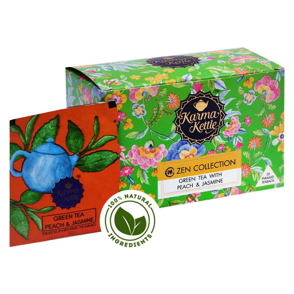 Karma Kettle Peach and Jasmin 20 Pyramid Tea Bags