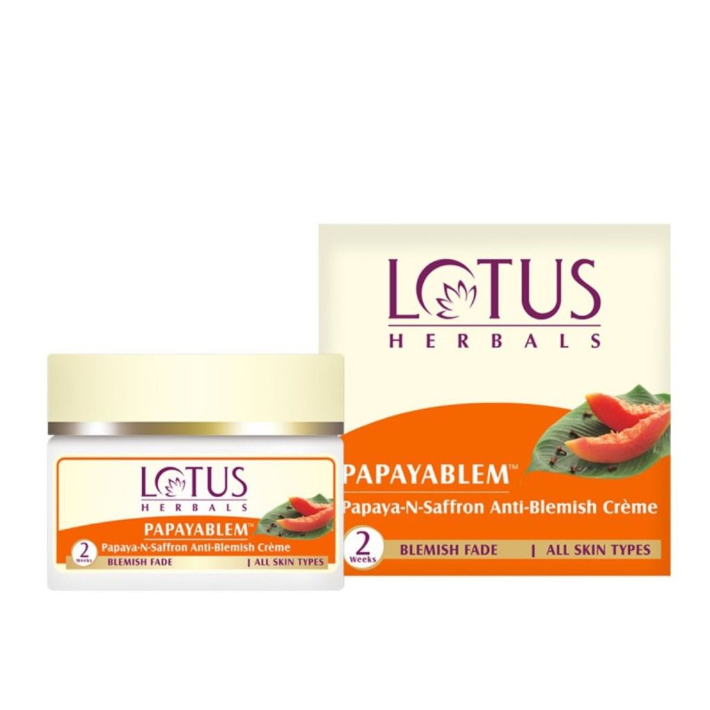 Lotus Herbals Papayablem Papaya - N - Saffron Anti - Blemish Creme