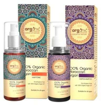 Arganic by Aryanveda 100% Moroccan Argan Hair Shampoo & Hair Tonic Comb Pack