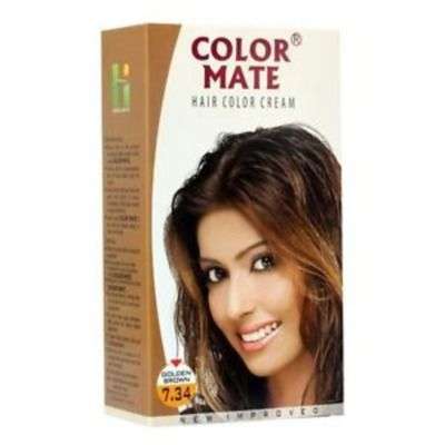 Color Mate Hair Color Cream - Golden Brown 7.34