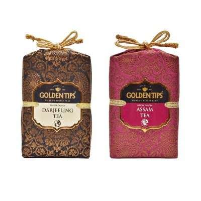 Golden Tips Brocade Bag Tea Combo ( Pure Assam Black Tea and Darjeeling Black Tea )