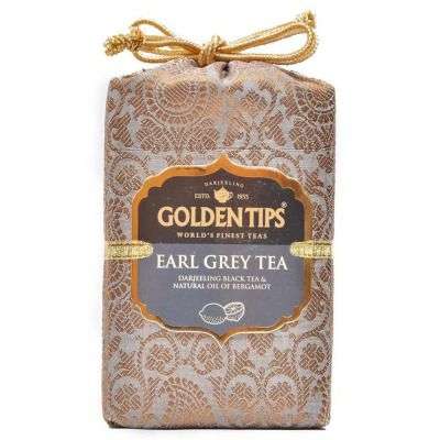Golden Tips Earl Grey Darjeeling Tea - Royal Brocade Cloth Bag