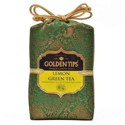 Golden Tips Lemon Green Tea Royal Brocade Cloth Bag