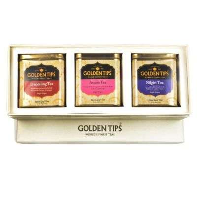 Golden Tips Pack Pure Darjeeling, Assam and Nilgiri Tea - Tin Can