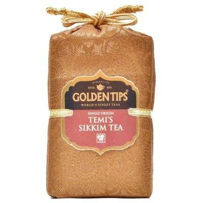 Golden Tips Temi Sikkim Tea Royal Brocade Cloth Bag