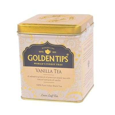 Golden Tips Vanilla Flavoured Black Tea Tin can