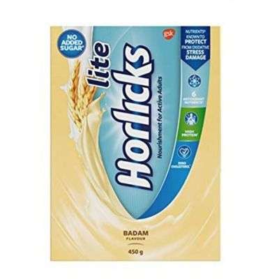 Horlicks Lite Health and Nutrition Drink Refill Pack - Badam Flavor