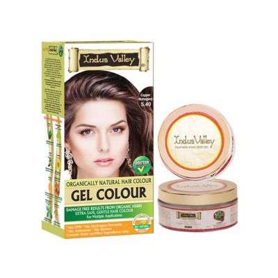 Indus Valley Organically Natural Gel Copper Mahogany 5.40 Hair Color With Light Day Cream