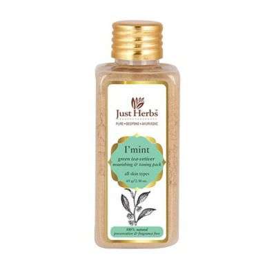 Just Herbs I Mint Green Tea Vetiver Nourishing And Toning Pack