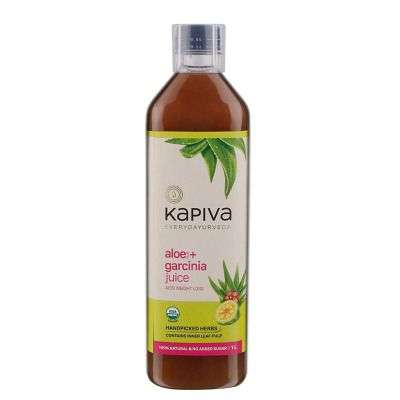 Kapiva 100% Organic Aloe Vera (USDA) + Garcinia Juice Aids Weight Loss - No Added Sugar