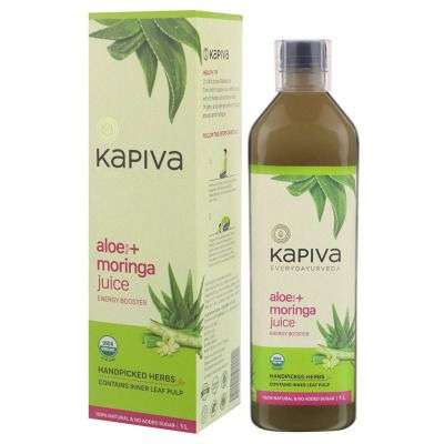 Kapiva 100% Organic Aloe Vera (USDA) + Moringa Juice Energy Booster - No Added Sugar