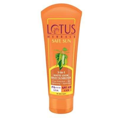 Lotus Herbals Safe Sun 3 - In - 1 Matte Look Daily Sunblock PA+++ SPF 40