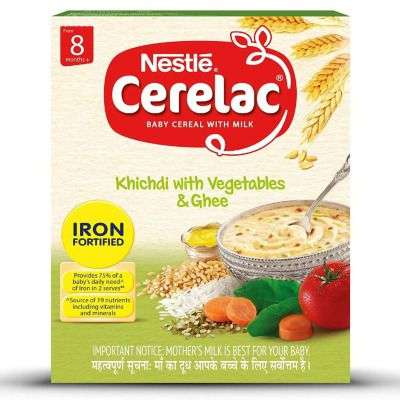 Nestle CERELAC Fortified Baby Cereal with Milk, Khichdi with Vegetables & Ghee - From 8 Months