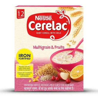 Nestle Cerelac Fortified Baby Cereal with Milk, Multigrain and Fruits - From 12 Months