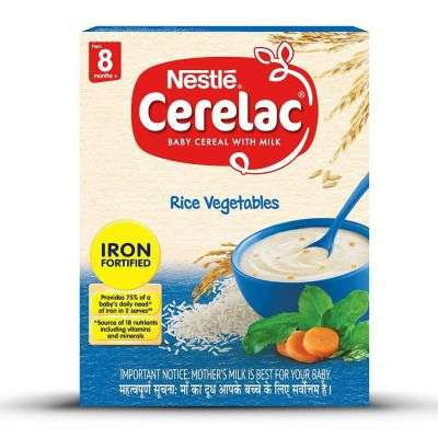 Nestle CERELAC Fortified Baby Cereal with Milk, Rice Vegetables - From 8 Months