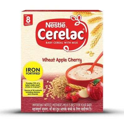 Nestle CERELAC Fortified Baby Cereal with Milk, Wheat Apple Cherry - From 8 Months