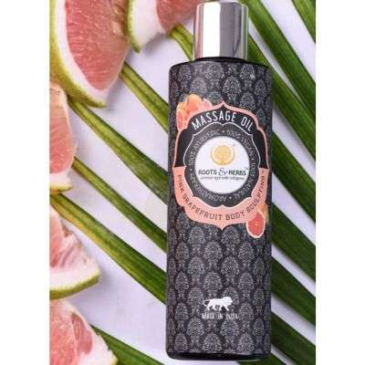 Buy Roots and herbs pink grapefruit body sculpting massage oil