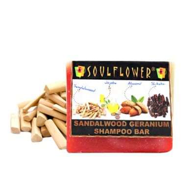 Soulflower Sandalwood Geranium Shampoo Bar