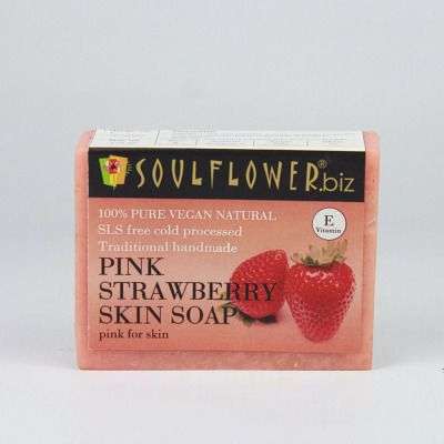 Soulflower Strawberry Pure Glycerin 100% Vegan Soap