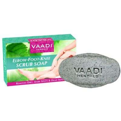 Vaadi Herbals Elbow Foot Knee Scrub Soap with Almond and Walnut Scrub