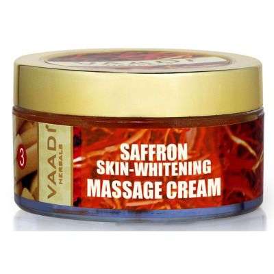 Vaadi Herbals Saffron Skin Whitening Massage Cream, Basil Oil and Shea Butter
