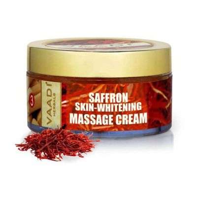 Vaadi Herbals Saffron Skin - Whitening Massage Cream - Basil Oil and Shea Butter
