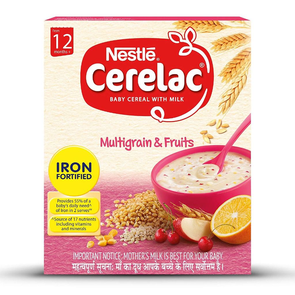 Nestle Cerelac Fortified Baby Cereal with Milk, Multigrain and Fruits - From 12 Months