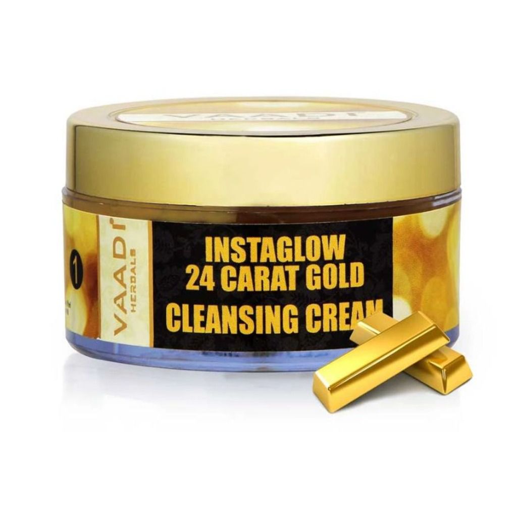 Vaadi Herbals 24 Carat Gold Cleansing Cream - Marigold Oil and Wheatgerm Oil