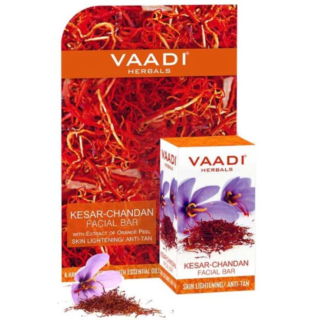 Vaadi Herbals Kesar Chandan Facial Bar with Extract Orange Peel