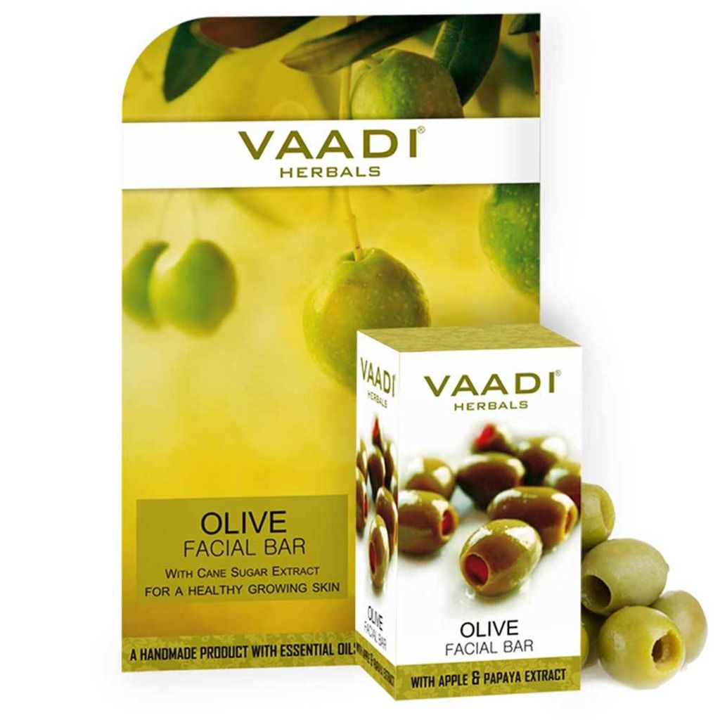 Vaadi Herbals Olive Facial Bar with Cane Sugar Extract
