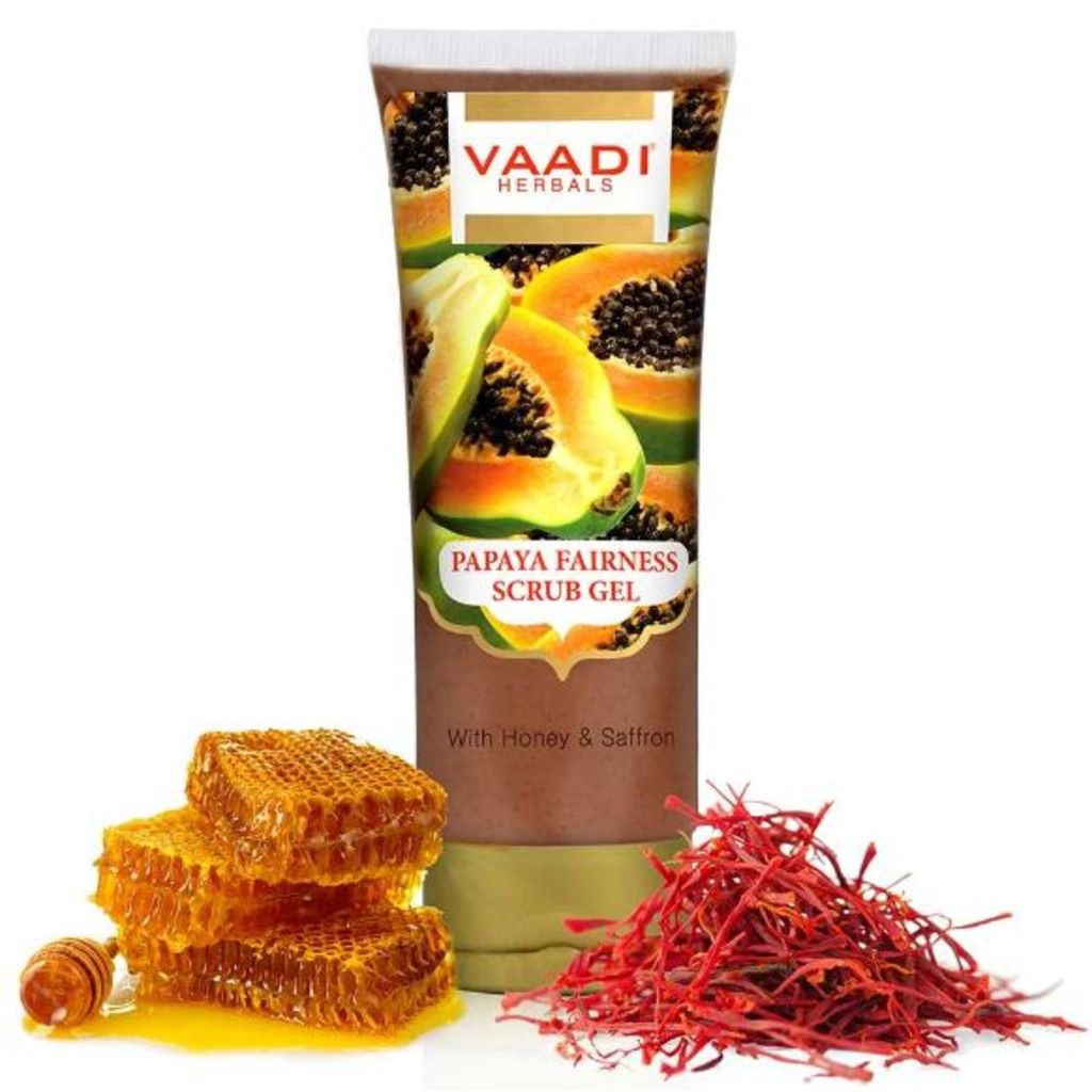 Vaadi Herbals Papaya Fairness Scrub Gel with Honey and Saffron