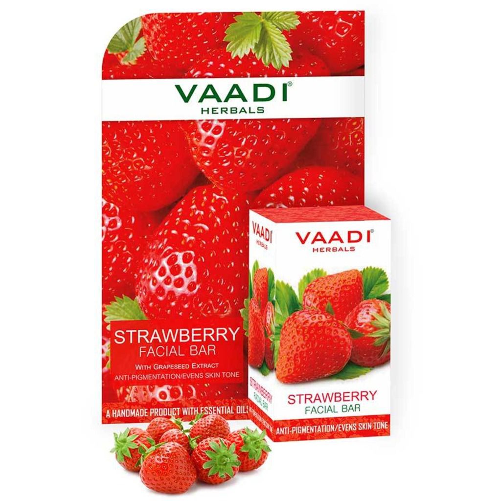Vaadi Herbals Strawberry Facial Bar with Grapeseed Extract