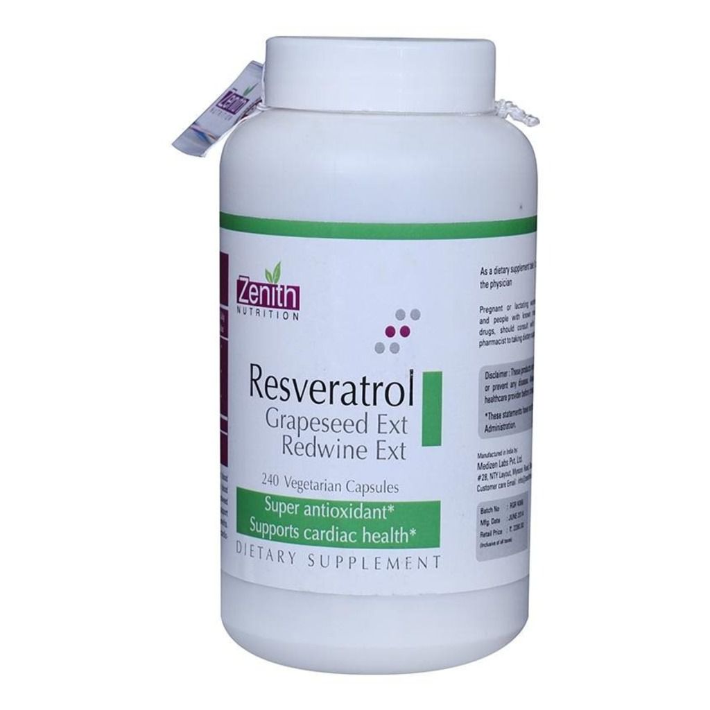 Zenith Nutrition Rersveratrol Grapeseed Ext & Red Wine Extract Capsules